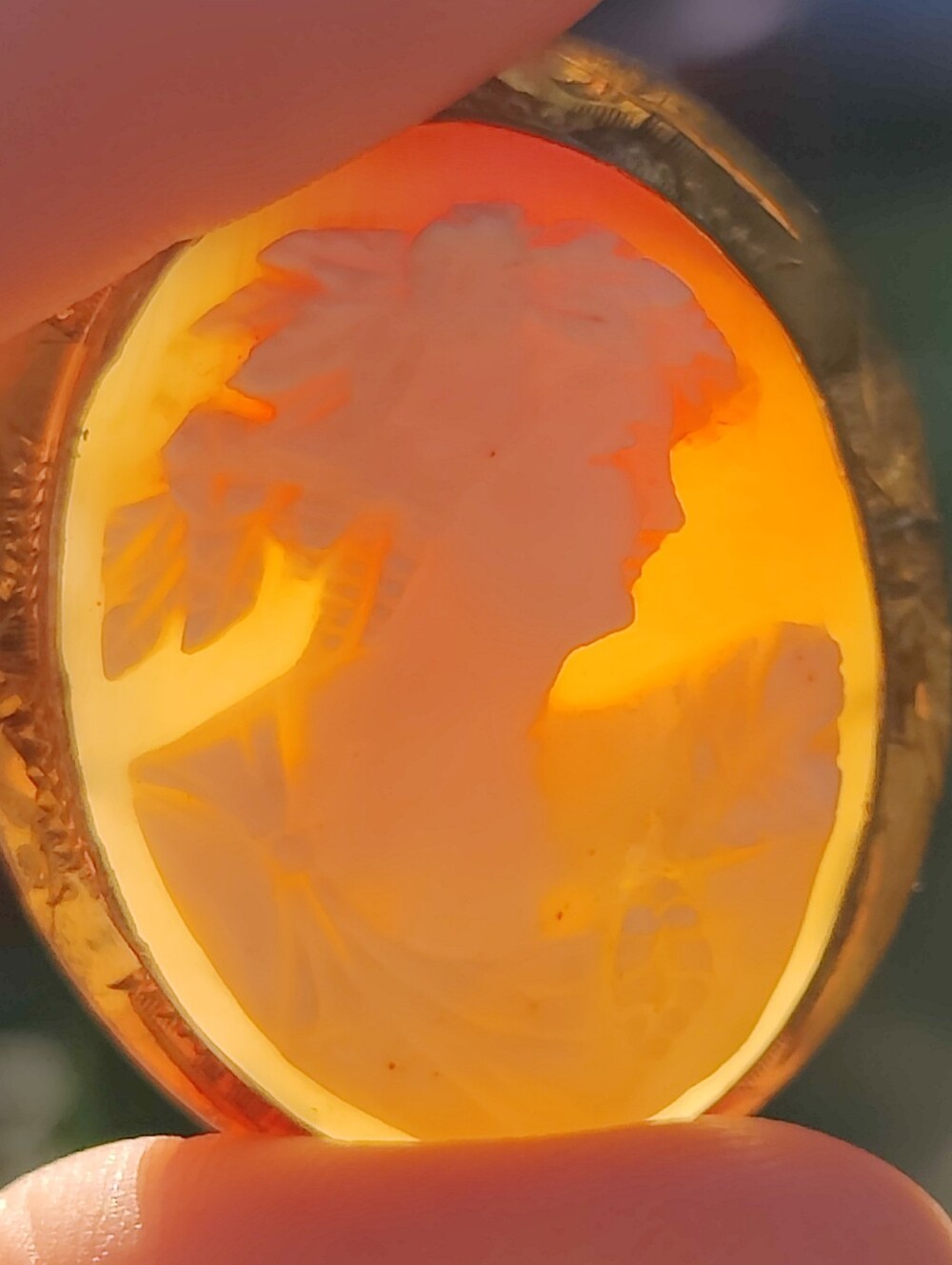 Large Antique Shell Cameo Brooch